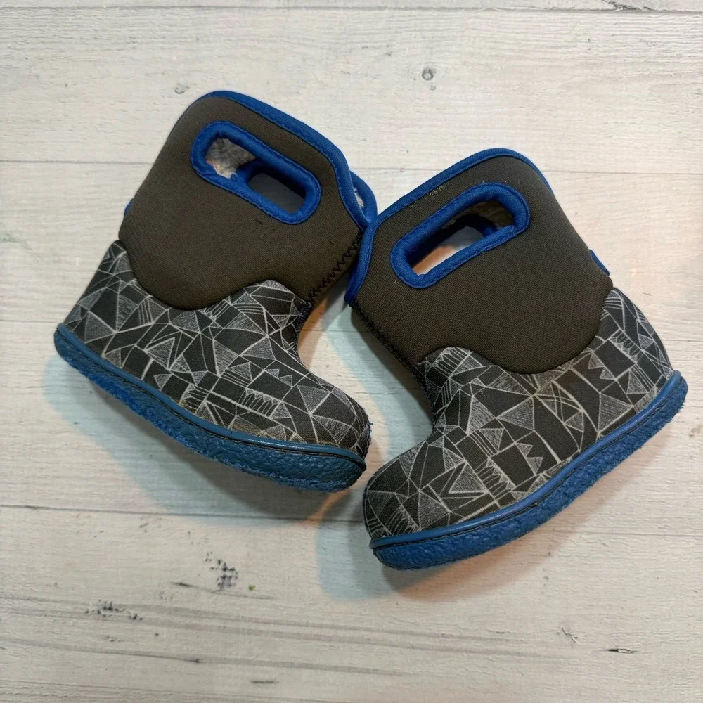 Bogs baby bogs boots blue grey‎ infant size 4